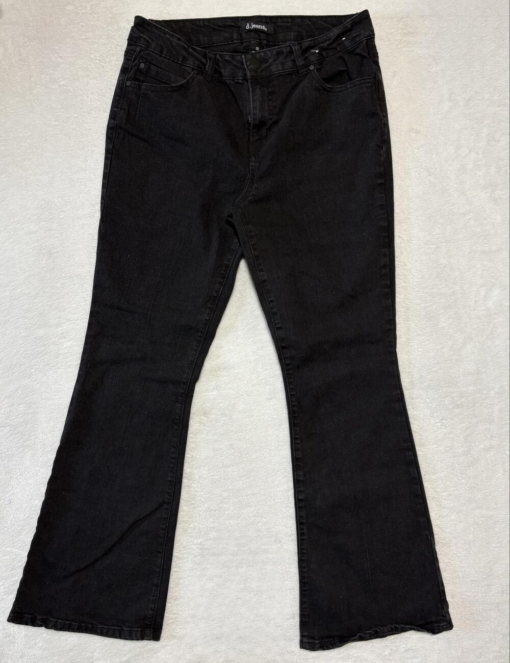 D. Jeans Jeans Womens 10 Black Bootcut Dark Wash Stretch Denim 5 Pocket